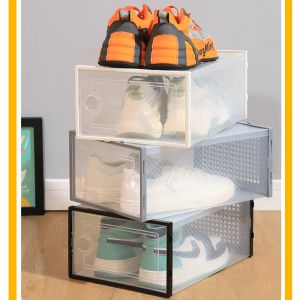 Бункеры чистые обувные коробки прозрачная стекаемная коробка для хранения обуви пластиковая шрипкая крышка для обувной коробки для кроссовок для седы