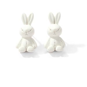 Küpe Beyaz Sevimli Tavşan Klip Küpe Kadın 2021 Yeni Modaya Dönüş Tasarım Çocuk Çocukları İçin Delmiş Kulaksız Benzersiz Kulak Kipleri Küpe