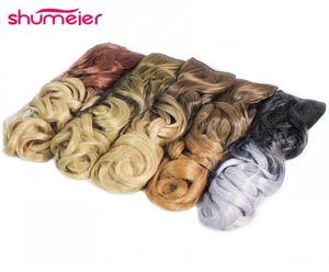 Bütün shumeier 12 Molors 60cm uzunluğunda dalgalı renkli ombre sentetik saç parçası klipsi kadınlar için saç uzatmalarında1833740
