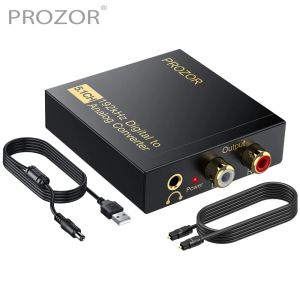 Dönüştürücü Prozor 5.1Ch DAC 192KHz Dijital - Analog Ses Dönüştürücü Koaksiyel SPDIF Toslink - Analog Stereo RCA 3.5mm Jack Audio Adaptör
