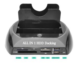 Hubs 2.5 '' 3.5 '' 2 IDE 1 SATA USB2.0 Tip C Çift Harici Sabit Disk Sürücüsü İkiz Yerleştirme İstasyonu Bir dokunmatik yedekleme Otb Hub Okuyucu