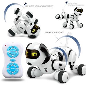 Fernbedienungsroboter Spielzeug für Kinder Kinder Mädchen Jungen RC Dog Elektrisch Dancing Smart Sensor Machine Robotertiere Puzzle Haustier 240408