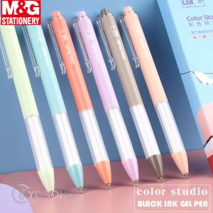 Ручки Mg Morandi Color Studio Gel Pen Black Ink Refill Выдвижная гель -ручка для школьных канцелярских товаров канцелярские товары.