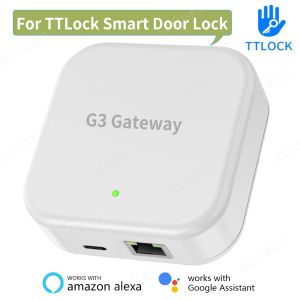 Kontrol TTlock G3 Kablolu Ağ Geçidi Hub TTlock Uygulaması için Akıllı Ev Köprüsü Akıllı Kapı Kilidi Uzaktan Kilit Açma Alexa Google için Ses Kontrolü