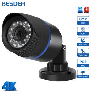 Lens Besder 4K 8MP 5MP HD H.265 IP Kamera 3MP 1080P P2P AI Hareket Algılama IR Gece Görme 48V POE Video Gözetim Açık Kamera