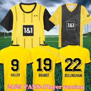 24 25 Sancho Futbol Formaları Reus Dortmunds 50 Yıl Westfalenstadon Özel 2024 2025 Borussia Futbol Haller Futbol Gömlek Brandt Erkek Çocuk Kitleri All Siyah