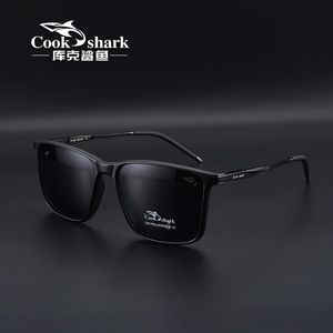 Pişirme köpekbalığı polarize güneş gözlükleri erkek güneş gözlükleri kadın UV koruma sürüş özel renk değiştiren gözlükler trend kişilik 240410
