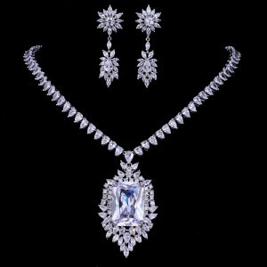 Ожерелья Emmaya Noble Jewelry Set квадратный форм кубический циркон ожерелье и серьги изысканное украшение моды