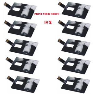 Drives Настройка логотипа USB Cream Card Pen Drive USB Flash Drive 4GB 8 ГБ 16 ГБ 32 ГБ 64 ГБ пластиковой карты Pendrive 128GB Business Fired