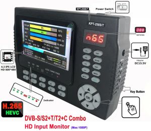 Finder KPT258ST S/T DVBS2 DVBT/T2 DVBC Combo Digital Satellite Meter Finder H.265 vs Kpt716ts Satlink WS6933 Satlink ST5150
