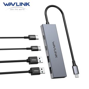 Hub'lar Wavlink USB C 10GBPS HUB 4port SuperSpeed ​​USB3.2 Gen2 Splitter Alüminyum USB C Multipport Adaptörü IMAC/MacBook/Air/Pro/Chrome