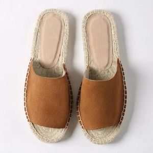 Sıradan Ayakkabı Slingback Open Toe Orijinal Deri Espadrilles Flats WOWEN MOCCASINS Kadın Balıkçı Dikiş Sıkı Sığ Loafers 2024