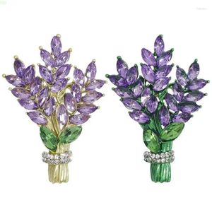 Broschen einzigartige Blumenanlagen Pin -Abzeichen Frauen Schmuck Brosche elegante Weizenleglegierung Material NM