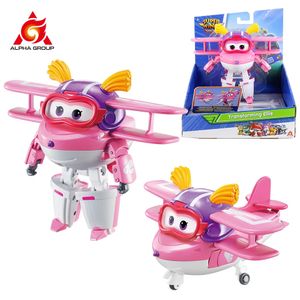 Super Wings 5 дюймов трансформации Ellie Transforms из самолета в робот в 10 шагах деформация аниме -фигуры Kid Toys 240420