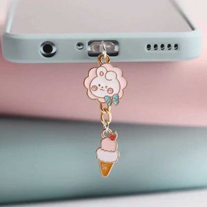 Сотовой телефон Anti-Dust Gadgets Kawai Dessert Bear Rabbit Dust Puck Charm Mite Charge Port Port для iPhone против пыли тип C