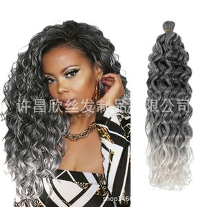 Wigs Curly Wigs Humanos Xuchang Fibra Química Dirty Braid Crochet Hair Ocean Ocean Hawaii Extensões de cabelo Hawaiian Curly Wig