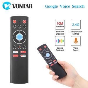 Controla Voice Remote Control T1 2.4G Mouse de ar sem fio para Android TV Box Google Play YouTube X88 Pro H96 Max HK1 T95 TX6