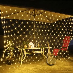 Аксессуары рождественские светодиодные рыбацкие сетки Star Lighting Strings Легкие водонепроницаемые открытые рождественские огни декор кусты сад вечеринка Рождество