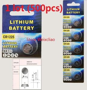 500pcs 1 лот CR1225 3V Литий -литий -ионная кнопка Батарея CR 1225 3 Вольт