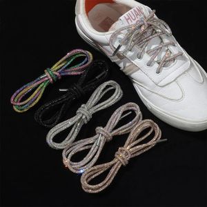 1pc роскошные шнурки Rainbow Diamond Shoes Craces Sneakers Laces Shoe Diy круглый шнурок 100120140160см 240419