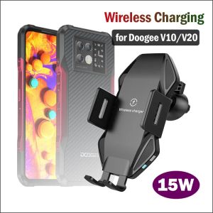 Зарядные устройства 15 Вт быстрая беспроводная зарядка для зарядки Doogee V30 V20 5G держатель автомобильного телефона Qi беспроводной зарядной устройства для Doogee V20 V10