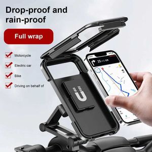Cep Telefon Montajları Tutucular GPS 360 Su Geçirmez Motosiklet Bisikleti Cep Telefonu Tutucu Destek Evrensel Bisiklet Döner Ayarlanabilir Motosiklet Cep Telefonu Tutucu Y240423