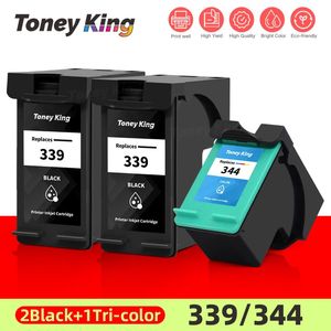 Toney King Yeniden Üretilen 339 344 XL Mürekkep Kartuşu HP için HP 339 344 için Yedek Officejet 7210 7310 7410 POSMART 2575 240420