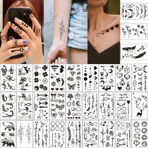 Dövmeler su geçirmez geçici dövme çıkartması dört yaprak yonca kalp şekilli yıldız çiçek sahte dövme flaş kızı kadın erkekler için tato tato
