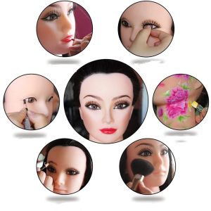 Accesories Mannequin Coll Head Malabryble Coscetic Makup Practic Mask Board Pad Pad Hair Eye Comer Solution Makeup Mainnequin Training Puppors