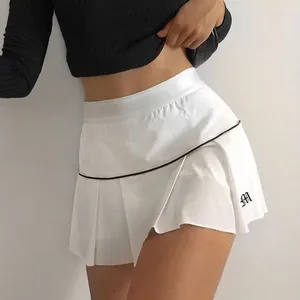 Юбки сексуальные женщины с высокой талией летняя винтажная мини -мини -студент -студент -теннис белая танцевальная юбка y2k одежда целая продажа