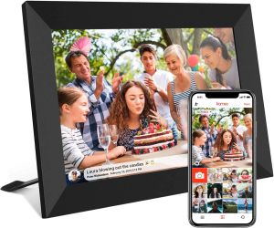 Рамки Frameo 10,1 дюйма Smart Wi -Fi Digital Photo Frame 1280x800 IPS ЖК -экрана с сенсорным экраном Портрет и ландшафт, построенный в 16 ГБ