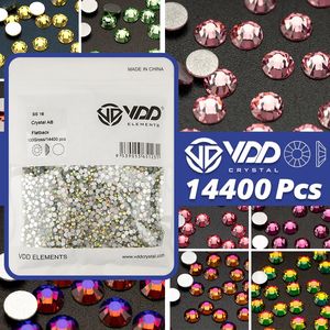 VDD 14400PCS Оптовые высококачественные стеклянные хрустальные стразы нежира не фиксированная флангбэк алмазного искусства.