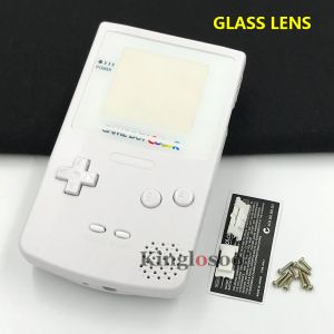 Носки полное белое корпус корпуса для корпуса для Nintendo Game Boy Color GBC Game Console Shells Стеклянный экран объектив