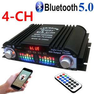 Amplifikatör Bluetooth Amplifikatör HIFI 4CHANNEL Dijital Ses Sesi Amp FM Radyo MP3 Desteği USB SD RCA 12V35A Ev Ses Sistemi DC 12V