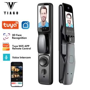 Управление приложением Tuya remote Control Voice Intercom Распознавание 3D Face Smart Door Lock с камерой Palmprint Passprint Password Smart Lock