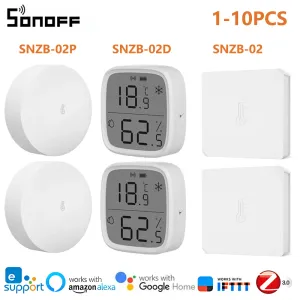 Kontrol Sonoff Sıcaklık Nem Sensörü Zigbee SNZB02P/02D/02 Monitör Akıllı Ev Otomasyon Kitleri Destek Ewelink Alexa Google IFTTT