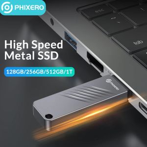 Sürücüler Phixero Mini Katı Hal 1 TB UDISK USB 3.2 Flash Tahrik Çubuk Pendrive 256 512 GB Bellek Depolama Kalemi Diski Anahtar USSD 3.0