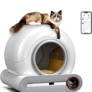 Kutular kedi kumu kutusu otomatik sterilizasyon kabin 65L büyük kapasiteli kedi tuvalet akıllı evcil hayvan çöp tepsisi iyon deodorizer kendi kendine temizlik