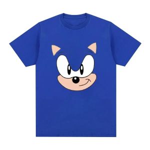 Tees Kawaii Süper Sonic T Shirt Karikatür Oyunu Kısa Kollu Erkek Kızlar Harajuku Tshirt Kids Tshirts Komik Tees Üstleri Çocuk Giyim