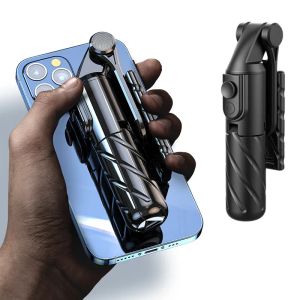 Taşınabilir Alüminyum Mini Kamera Bluetooth Kablosuz Selfie Stick Tripod İPhone 13 için uzaktan