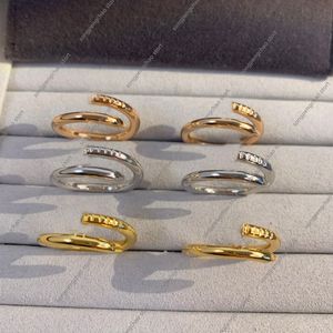 Banda unha anel de unha amor ring ring jóias titânio aço rosa ouro prata diamante moda anéis de estilista clássico para mulheres mulheres casais amantes noivado de casamento