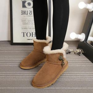 Stiefel 2024 Real Woll Sheepell Fell Frauen Winter Klassische Frau Schnee echte warme hochwertige Schuhe