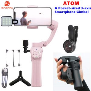 Гимбалы использовали стабилизатор каркаса Snoppa Atom для смартфона 3axis Phone Gimbal для Android и iPhone 13 12 11 Pro/Max/XS Galaxy S21