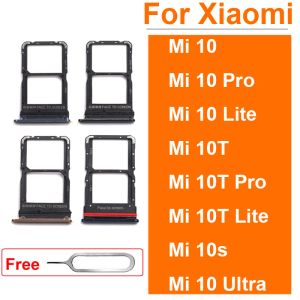 Kablolar Xiaomi Mi 10 MI 10 PRO 10T Lite 10s Mi 10 Ultra SIM Kart Tepsi Yuvası Adaptör Soket Onarım Parçaları + Çıkarma Pimi