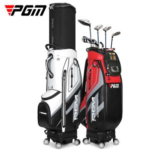 Çantalar PGM Golf Standart Top Çanta Profesyonel Deri PU Su Geçirmez Golf Sepeti Kulübü Hava Yastığı Yüksek Kapasite Paket Tekerlek QB099