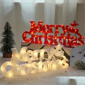 Dekorasyon 2022 Dekorasyonlar Yıl Noel Noelinde Merry Led Mektup Tag Light String Peri Garland Home NOEL DROP DHCTP