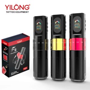 Makine Yilong Yeni F8 Kablosuz Dövme Makine Kiti Ayarlanabilir Strok 2.44.2mm OLED Ekran Dövme Sanatçıları için Pil Dövme Kalemi