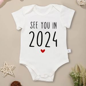 Tek parçalar 2024 sevimli bebek onesie gebelik duyurusu sürpriz hediye pamuk yeni doğan erkek kız kıyafetleri ücretsiz nakliye ropa de bebe