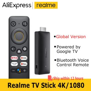 Control Realme 4K TV Stick 1080p Smart Global Version 8GB HDMI 2.1 Quadcore CPU CPU Bluetooth Voice Control Удаленный Google TV Stick Android