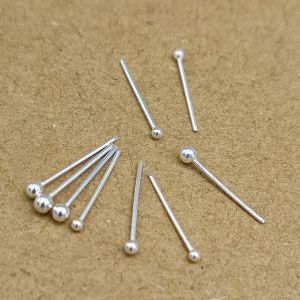 Mücevher 50 adet küçük top burun damızlık tel pin piercing 1.2mm 1.5mm 1.8mm 2mm 2,5mm nariz piercing takı 925 Sterling Gümüş